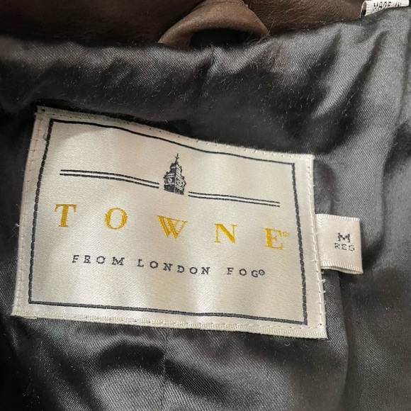 Towne From London Fog Leather Coat Mens Medium EUC! - Picture 2 of 11